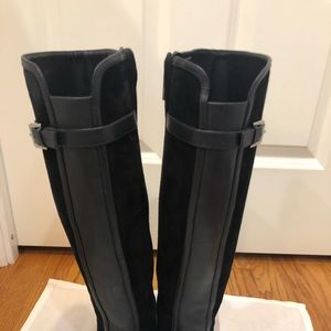 Black suede Ivanka Trump boots. Size 8